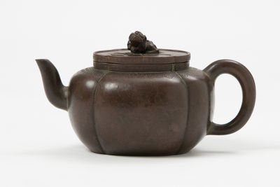 明末清初 在銘 紫泥獅鈕茶壺