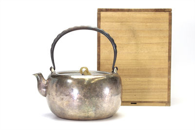 北村靜香作 玉環摘鉄鈎手 南鐐湯沸（共箱）