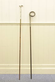 銀鶴手 花象嵌 杖 2本セット