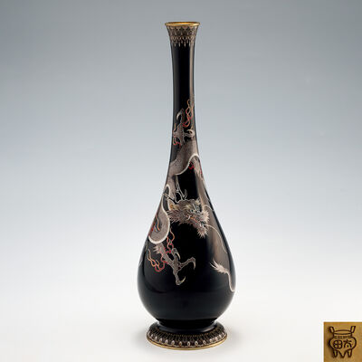 太田作 龍七宝花瓶（木箱）