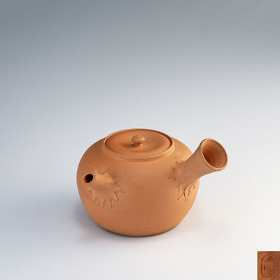 平安丹祐造　朱泥湯罐（共箱）