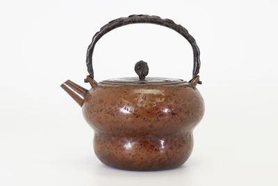 富山 光平造 瓢形銅湯沸（共箱）