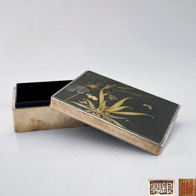 秀山刻 金工煙草箱（三越箱）