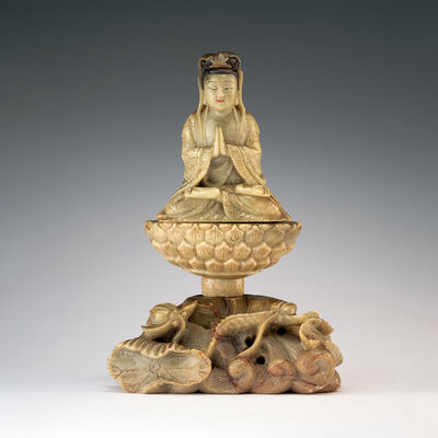 寿山石観世音置物