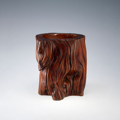 清代　実木大筆筒（箱付）