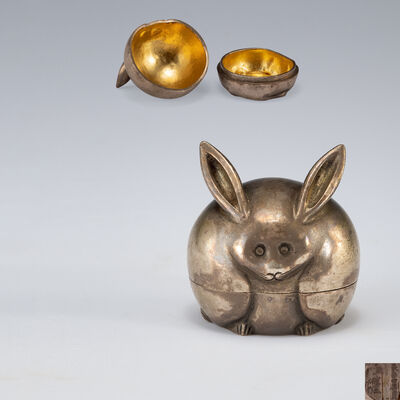 十世中川浄益造　兔形内金香合（共箱）
