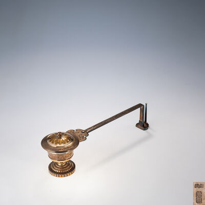 田中芳明造 純銀鍛南鐐柄香炉（共箱）