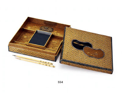 554 莳绘花卉纹砚盒