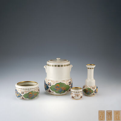 林谷作　金七宝茶器揃　金93.45%（共箱）