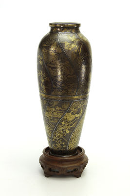 京都住駒井製 象嵌花入