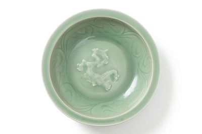 元 龍泉窯 龍紋 盤