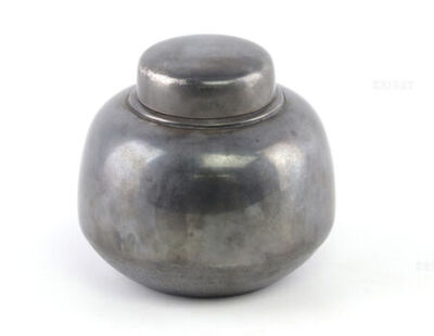 在銘 丸型純銀茶入