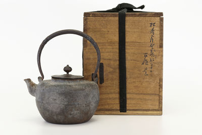 寒雉在銘 天貓形鉄瓶（共箱）