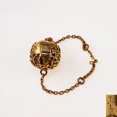 真彥在銘 秋草燈籠図金緒締