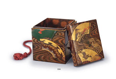 594 梨子地莳绘扇面香箱