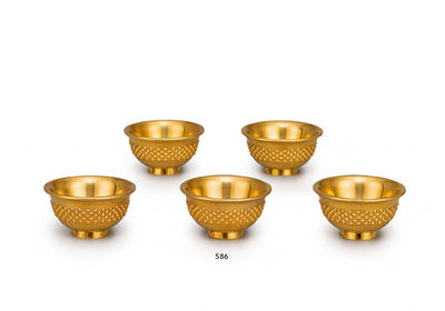 586 纯金雾霰纹酒杯 （五客）