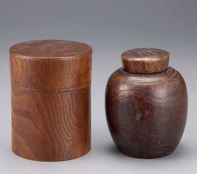 2118 木制茶入 （两件）