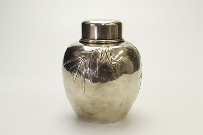 宮本製 竹写純銀茶入