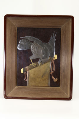 鷹之圖 金蒔繪匾額