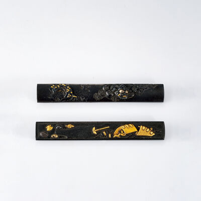 金工象嵌小柄2個（各木箱）