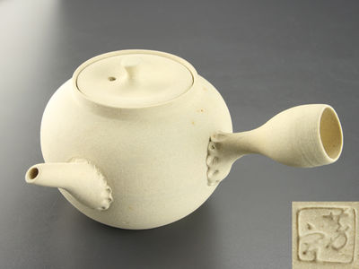 【雅】煎茶道具 白泥ボウフラ 在銘 古美術品 AY790