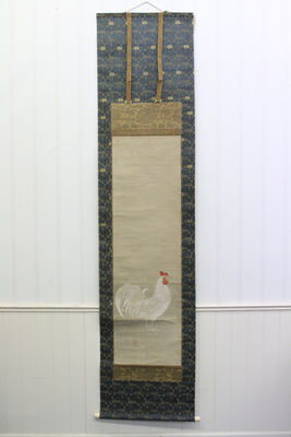 常信筆 桃鳩、金雞、秋草鶉 三幅對（共箱）