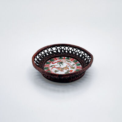 萬曆赤絵 寅紋 藤編 茶托