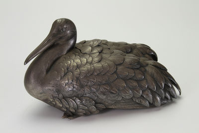 水鳥形 銀製香爐