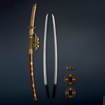 了戒能真作 刀 金蒔絵拵付 鑑定書付