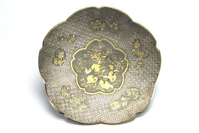 京都關製 花卉紋盤