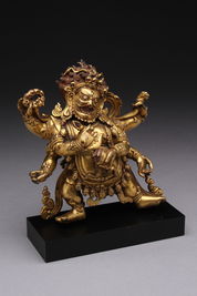 清代 銅鍍金六臂大黒天金剛菩薩像