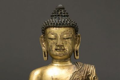 明宣徳期 御製銅鎏金釋迦牟尼坐像