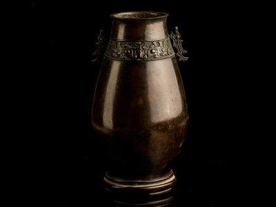 238-銅　花器　台付