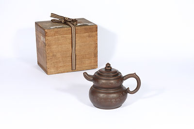 147 邵生祥款 詩文葫蘆形紫砂壺