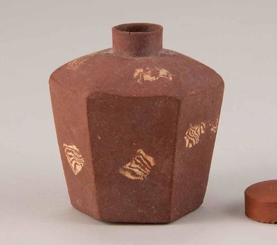 2144 明 紫砂搅胎六角茶叶罐