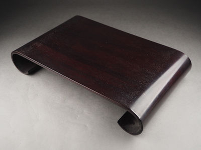 【夢工房】古い美しい唐木曲卓　丁-13