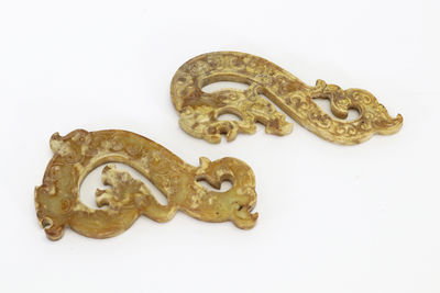 古玉透彫龍紋佩2點（箱付）