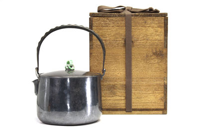 北村靜香造 口打出南鐐湯沸 翡翠環摘鉄鉤 （共箱）