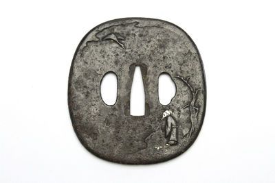 村叟盼鶴歸圖鐔