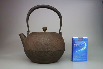 【金寿堂】日の丸式鉄瓶　胴名有り共箱