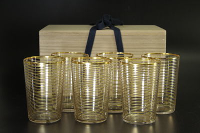 法國Baccarat製 縁金杯6客（箱付）