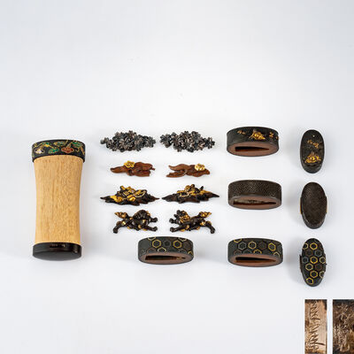 刀裝具綠頭、目貫 一括 八組（各木箱）