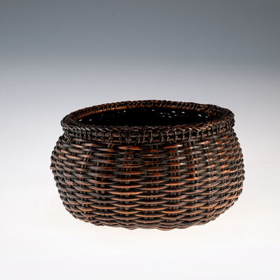 唐物　竹編炭籠（箱付）