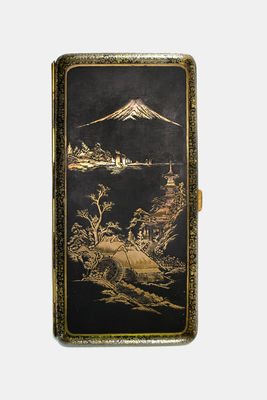 金鑲嵌墨色煙盒