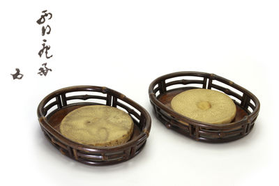 竹編瓶床一對（箱付）