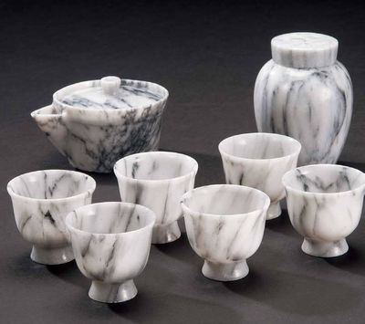 2114 云石制茶具 （一套）