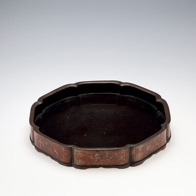 唐物 箔絵香盆（木箱）