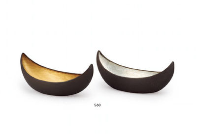 560 黑濑宗世 铁打出舟形菓子器（付共箱） （一对）