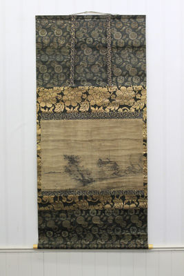 在銘 室町時代 樓閣山水畫（共箱）