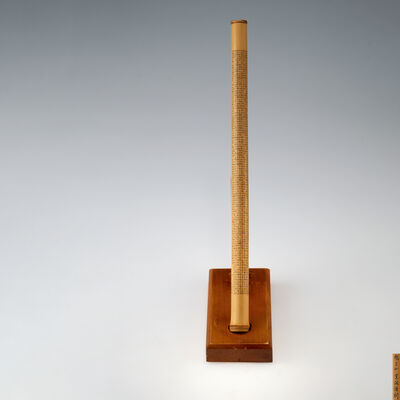 岡橋三山刻　阿弥陀経彫御香筒　立台付（共箱）